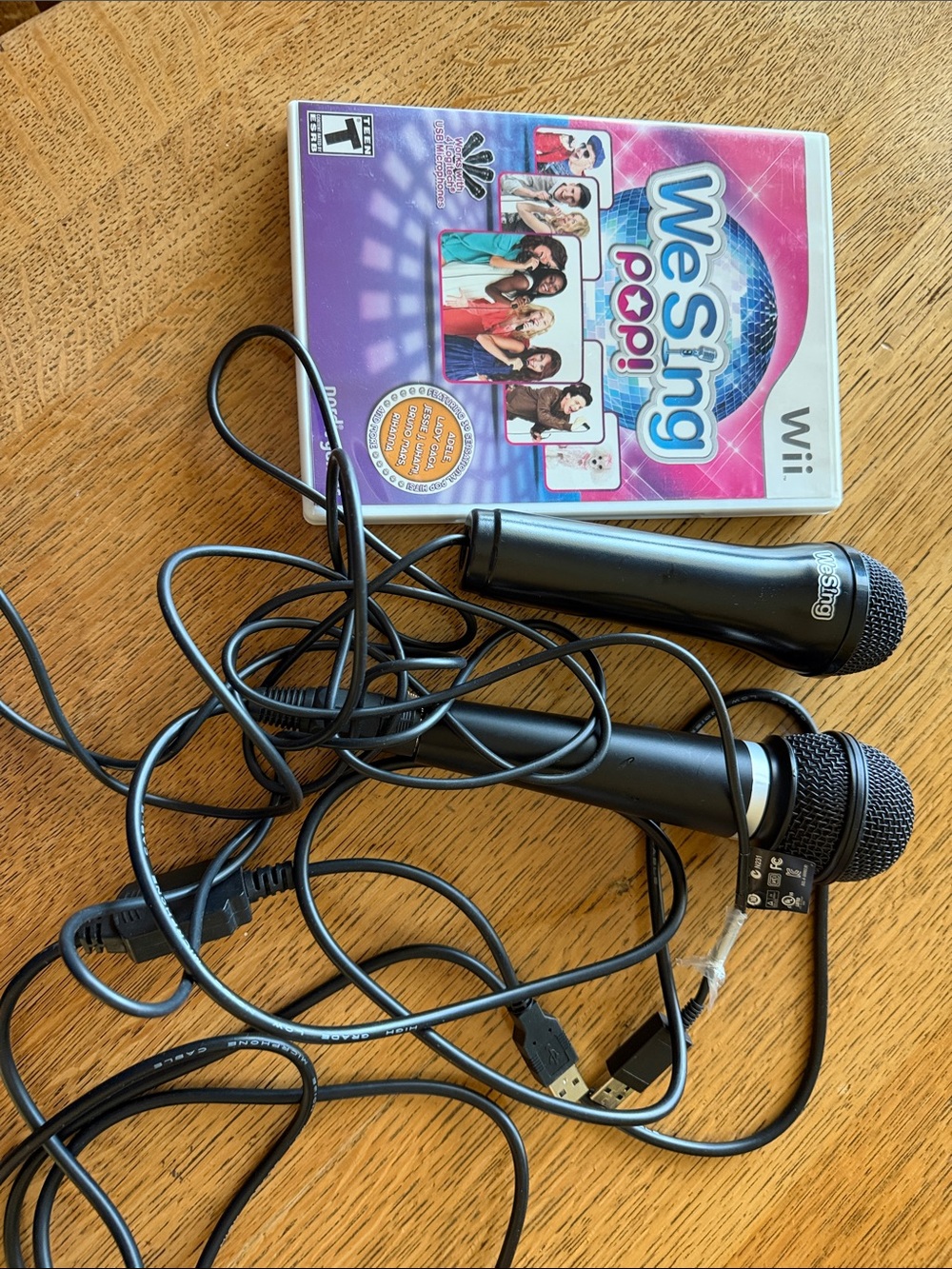 We Sing Pop! Wii Game with Black Karaoke Microphones